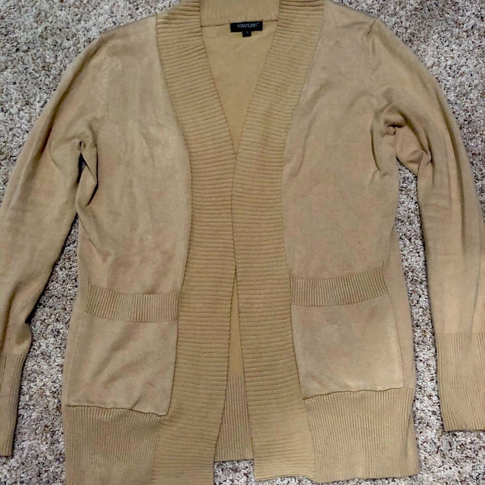 Beige Women’s Cardigan with Pockets